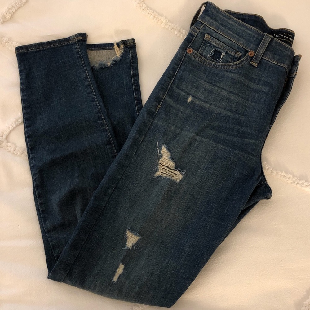 Distressed Lucky Brand, Ava Skinny Jeans.